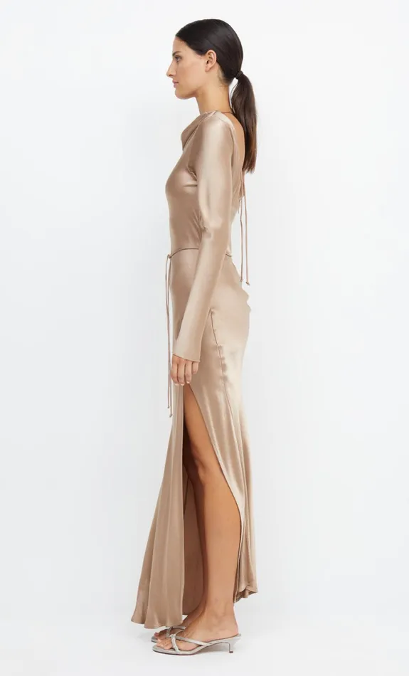 Women Bridesmaids Bec Bridge MOON DANCE LONG SLEEVE MAXI DRESS Golden
