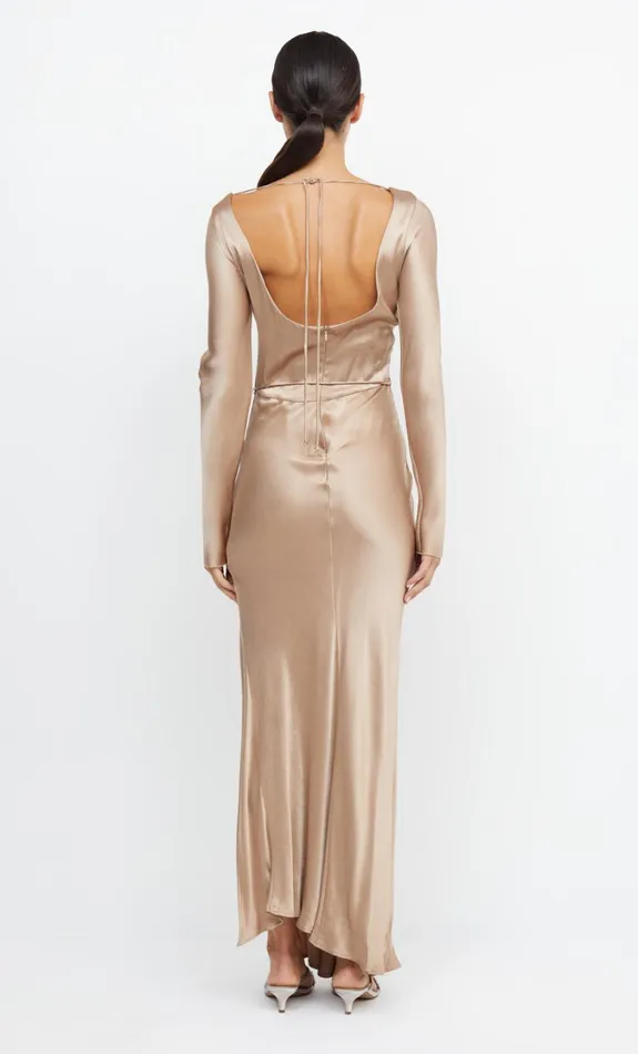 Women Bridesmaids Bec Bridge MOON DANCE LONG SLEEVE MAXI DRESS Golden