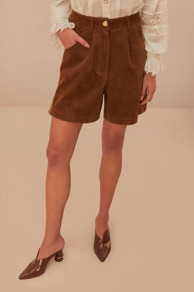 Women Caramel Corduroy Shorts Caramel FARM Rio Shorts Women Caramel Corduroy Shorts Caramel FARM Rio Shorts