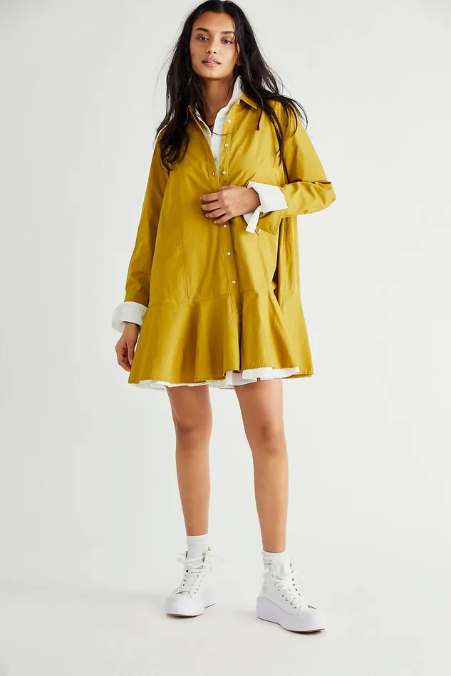 Women Casual Dresses Free People All For You Shirt Dress Olive