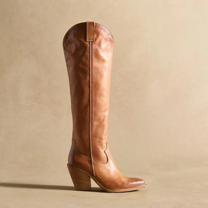 Women Cavaliere Boots Cognac Sundance Catalog Occasion Footwear