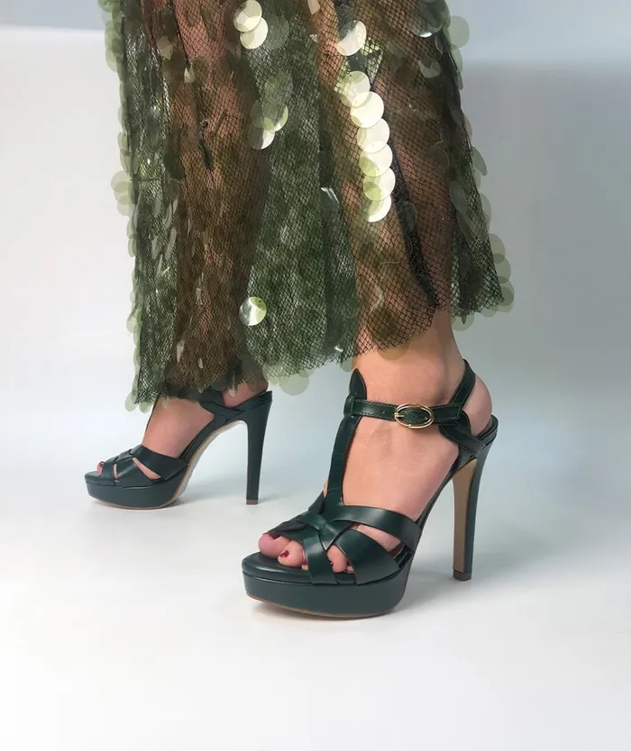 Women Copenhague Green 8211 Heeled Sandals Pedro Miralles