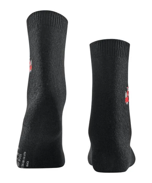 Women Cosy Wool XMas Santa Women Socks Black FALKE Socks