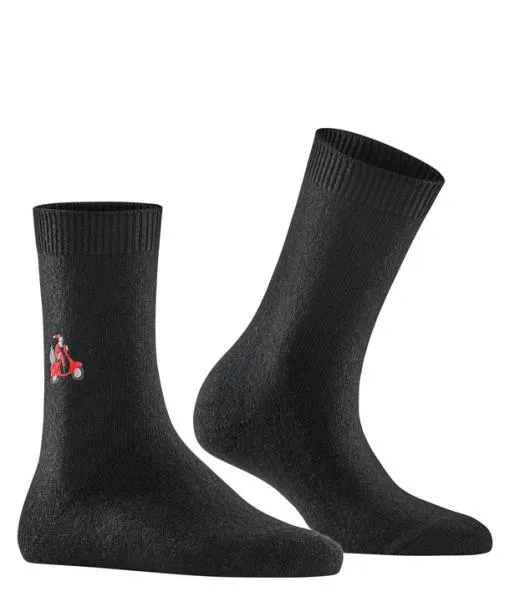 Women Cosy Wool XMas Santa Women Socks Black FALKE Socks