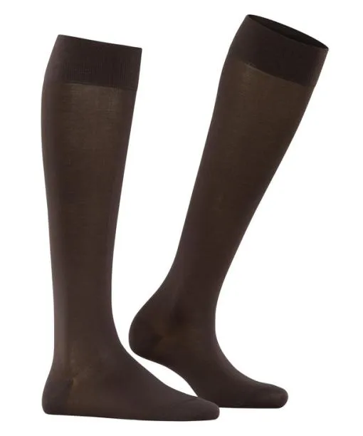 Women Cotton Touch Women Kneehigh Socks Dark Brown FALKE Knee High Socks