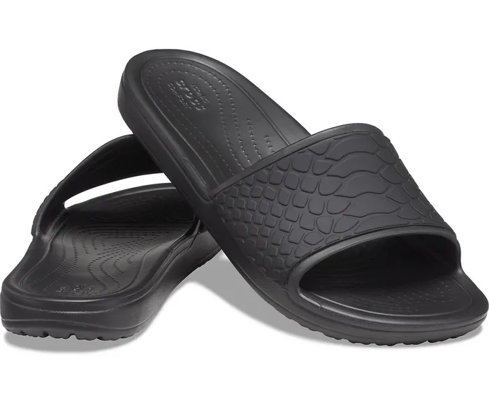 Women Crocs Sloane Snake Low Slide Black Crocs Sandals