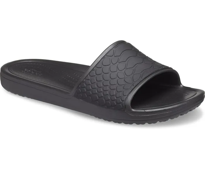 Women Crocs Sloane Snake Low Slide Black Crocs Sandals