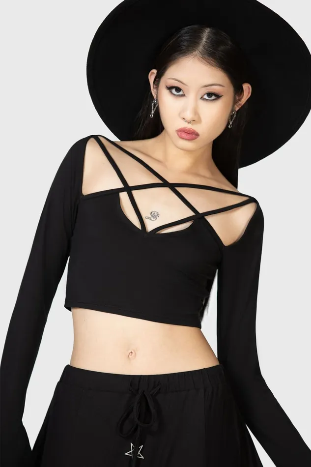 Women Crop Killstar Celestial Night Crop Top