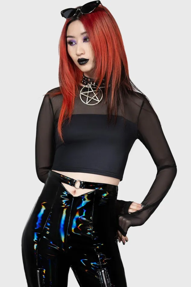 Women Crop Killstar Ghoul Sweat Crop Top