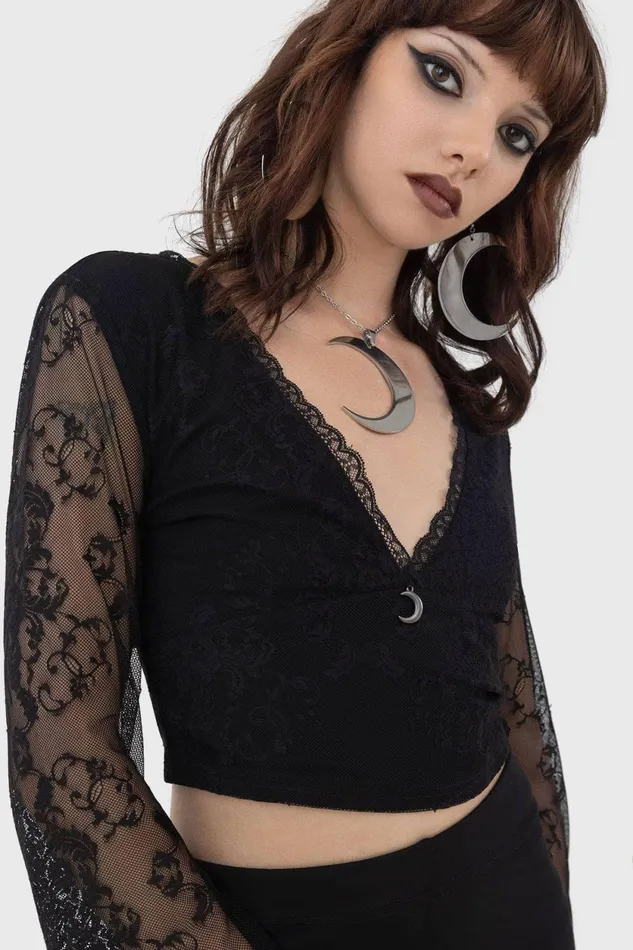 Women Crop Killstar Serphent Top