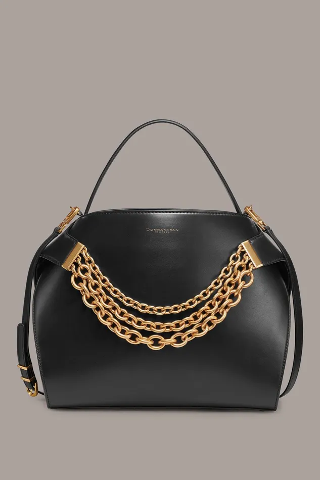 Women Crossbody Bags And Satchels Donna Karan PLANDOME SATCHEL Black