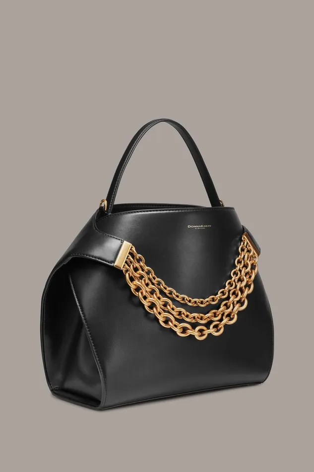 Women Crossbody Bags And Satchels Donna Karan PLANDOME SATCHEL Black