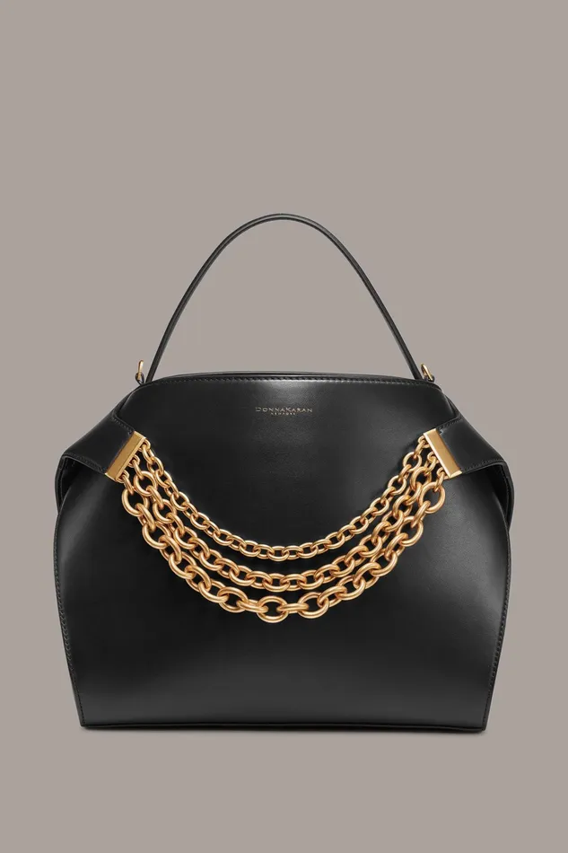 Women Crossbody Bags And Satchels Donna Karan PLANDOME SATCHEL Black