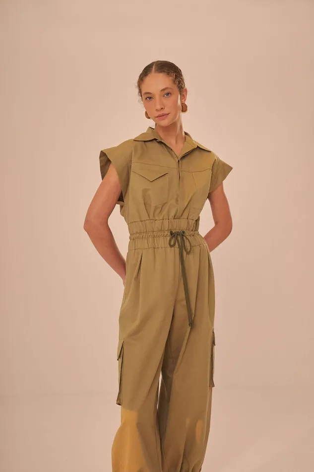 Women Dark Green Utility Jumpsuit Dark Green FARM Rio Jumpsuits