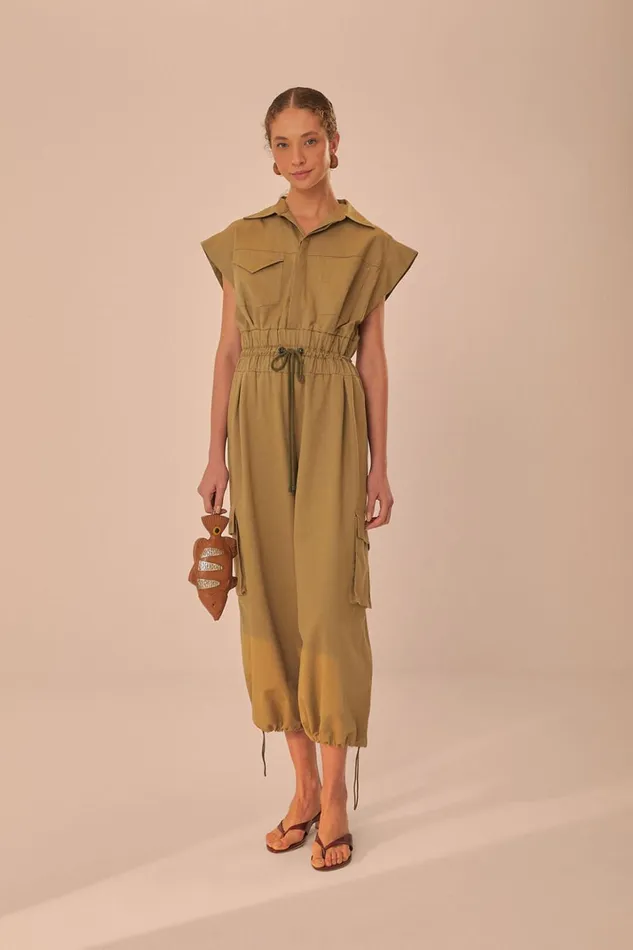 Women Dark Green Utility Jumpsuit Dark Green FARM Rio Jumpsuits
