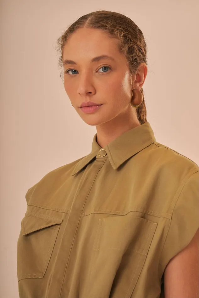 Women Dark Green Utility Jumpsuit Dark Green FARM Rio Jumpsuits