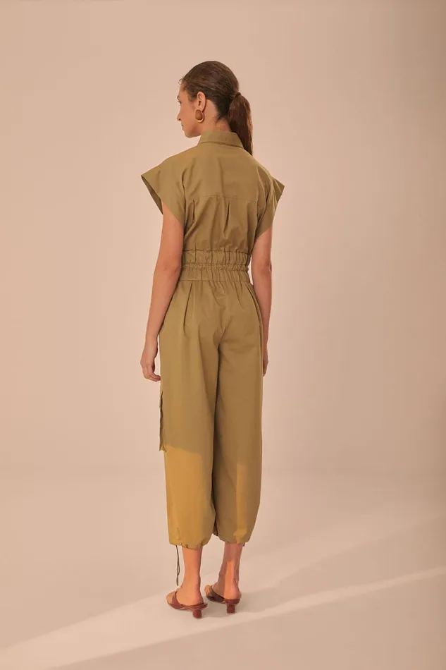 Women Dark Green Utility Jumpsuit Dark Green FARM Rio Jumpsuits