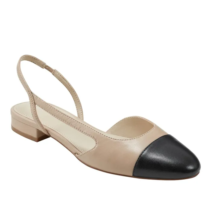 Women Dela Closed Toe Slingback Dress Flat Light Natural Marc Fisher Loafers and Flats