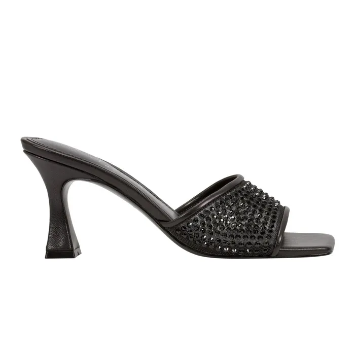 Women Delaney Studded Slide Sandal Black Leather Marc Fisher Mules and Slides Women Delaney Studded Slide Sandal Black Leather Marc Fisher Mules and Slides