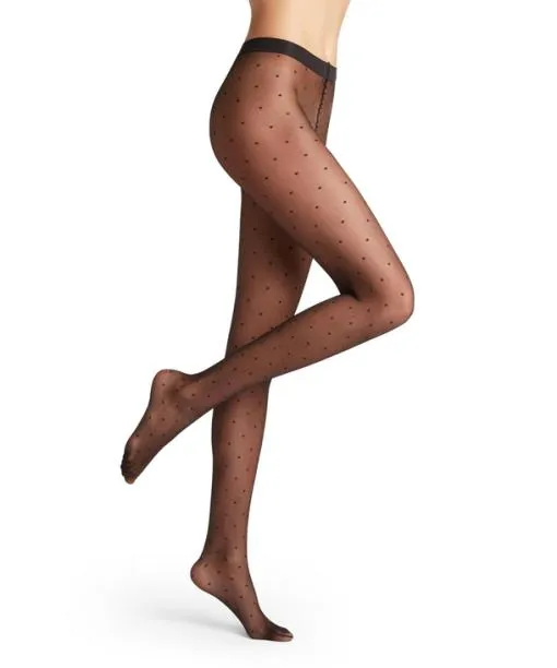 Women Dot 15 DEN Women Tights Black FALKE Tights and Leggings