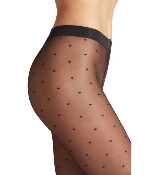 Women Dot 15 DEN Women Tights Black FALKE Tights and Leggings