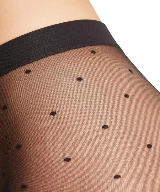 Women Dot 15 DEN Women Tights Black FALKE Tights and Leggings