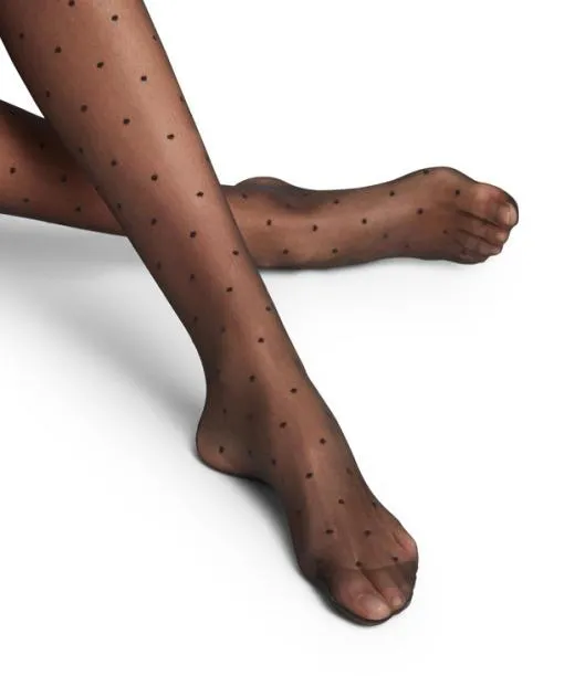 Women Dot 15 DEN Women Tights Black FALKE Tights and Leggings