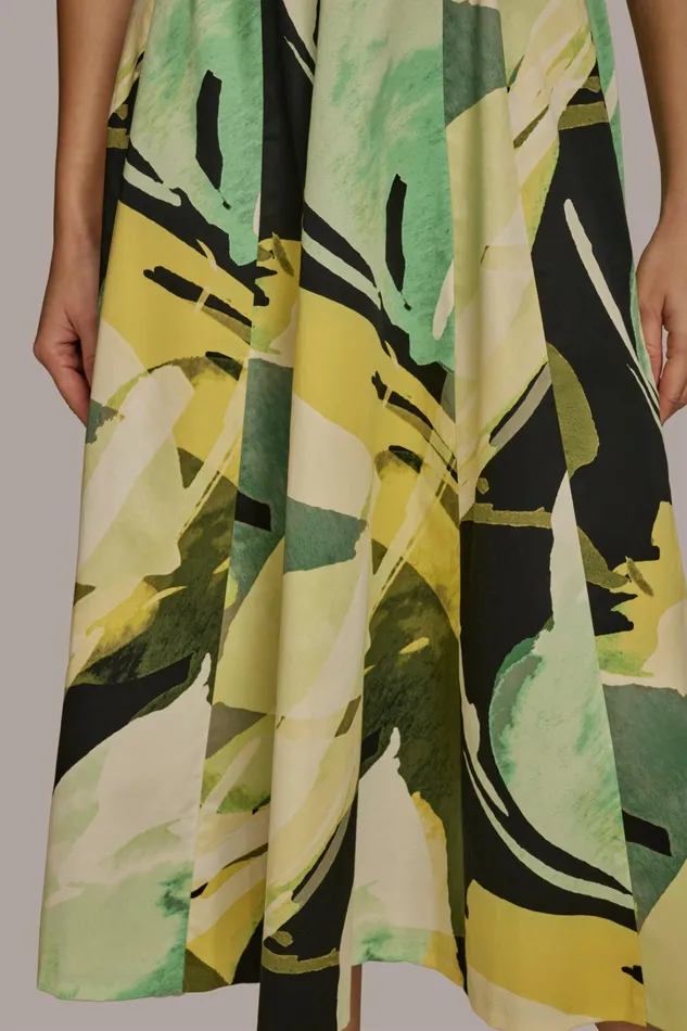 Women Dresses And Jumpsuits Donna Karan ABSTRACT MIDI FIT AND FLARE DRESS Black