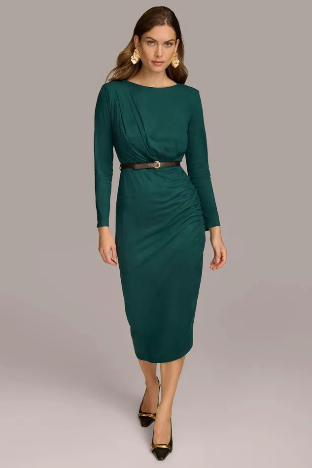 Women Dresses And Jumpsuits Donna Karan ASYMMETRICAL SKIRT SHEATH DRESS Spruce