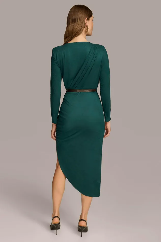 Women Dresses And Jumpsuits Donna Karan ASYMMETRICAL SKIRT SHEATH DRESS Spruce
