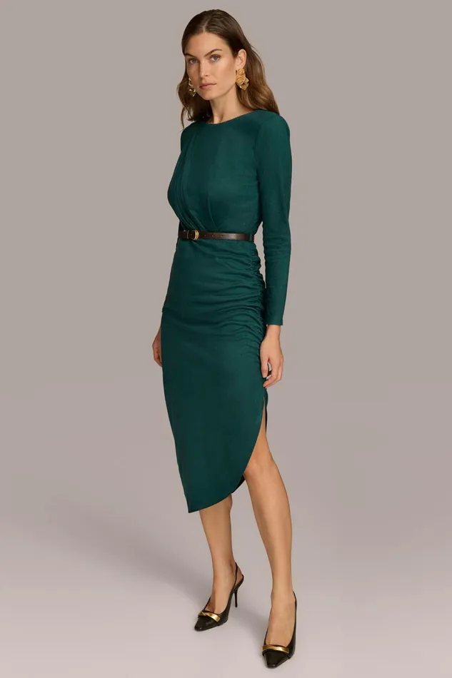 Women Dresses And Jumpsuits Donna Karan ASYMMETRICAL SKIRT SHEATH DRESS Spruce