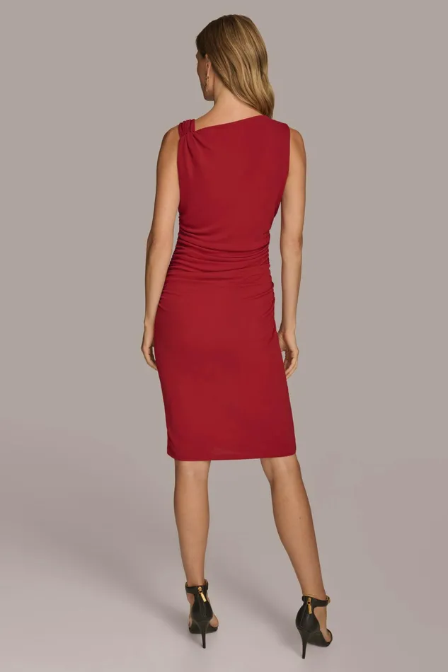 Women Dresses And Jumpsuits Donna Karan DRESS WITH SHOULDER HARDWARE Metropolitan Red