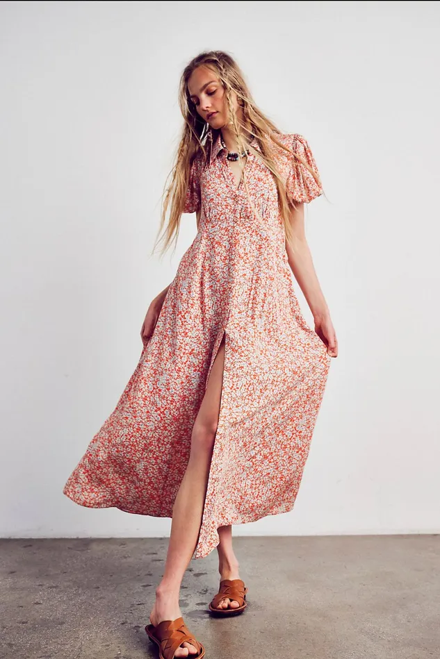 Women Dresses Free People Debbie Jean Shirtdress Red