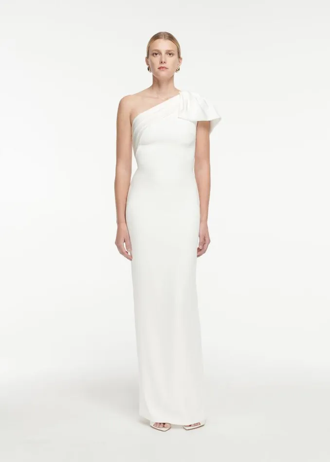 Women Dresses Roland Mouret Asymmetric Satin Crepe Gown