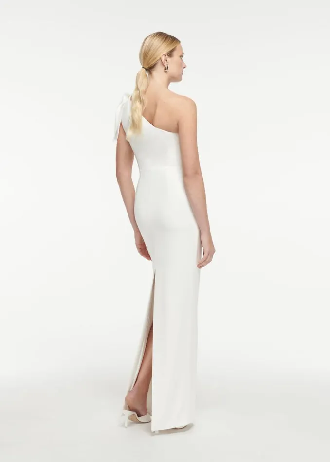 Women Dresses Roland Mouret Asymmetric Satin Crepe Gown