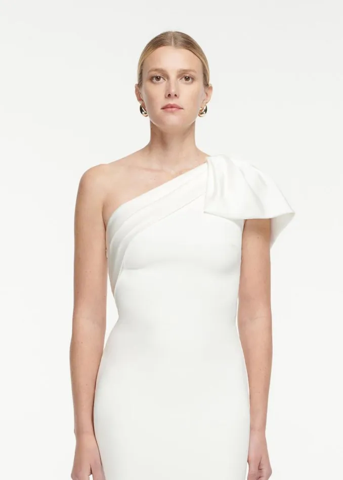 Women Dresses Roland Mouret Asymmetric Satin Crepe Gown