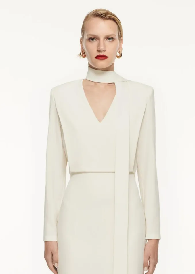 Women Dresses Roland Mouret Long Sleeve Blouson Detail Midi Dress