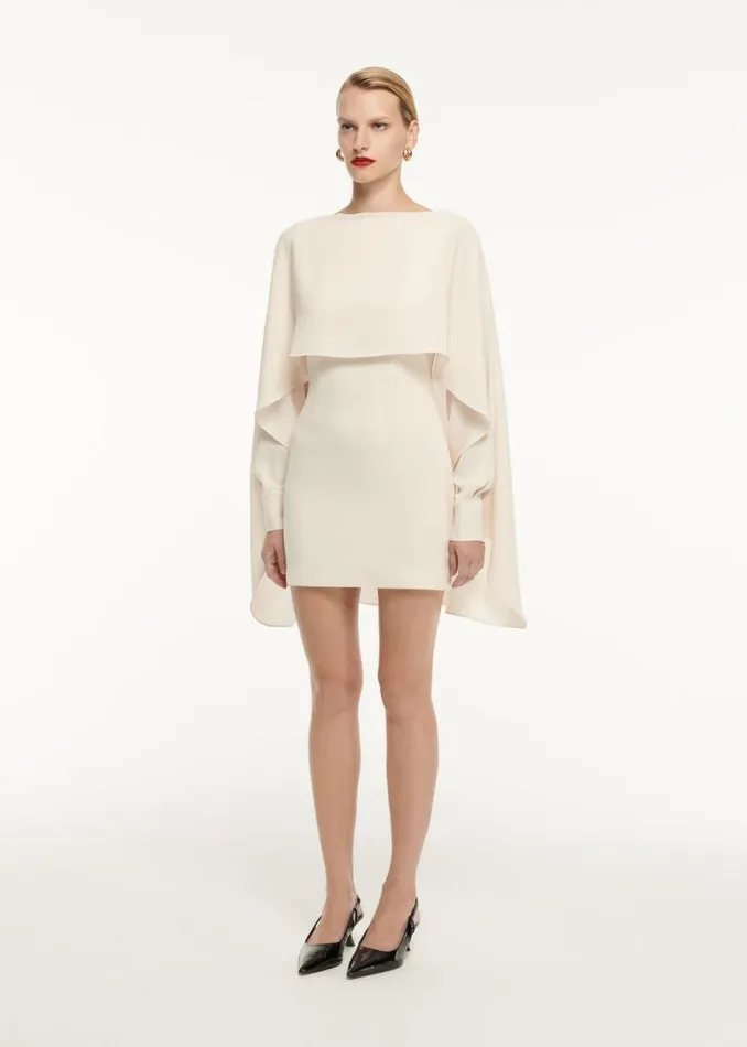 Women Dresses Roland Mouret Long Sleeve Satin Crepe Mini Dress