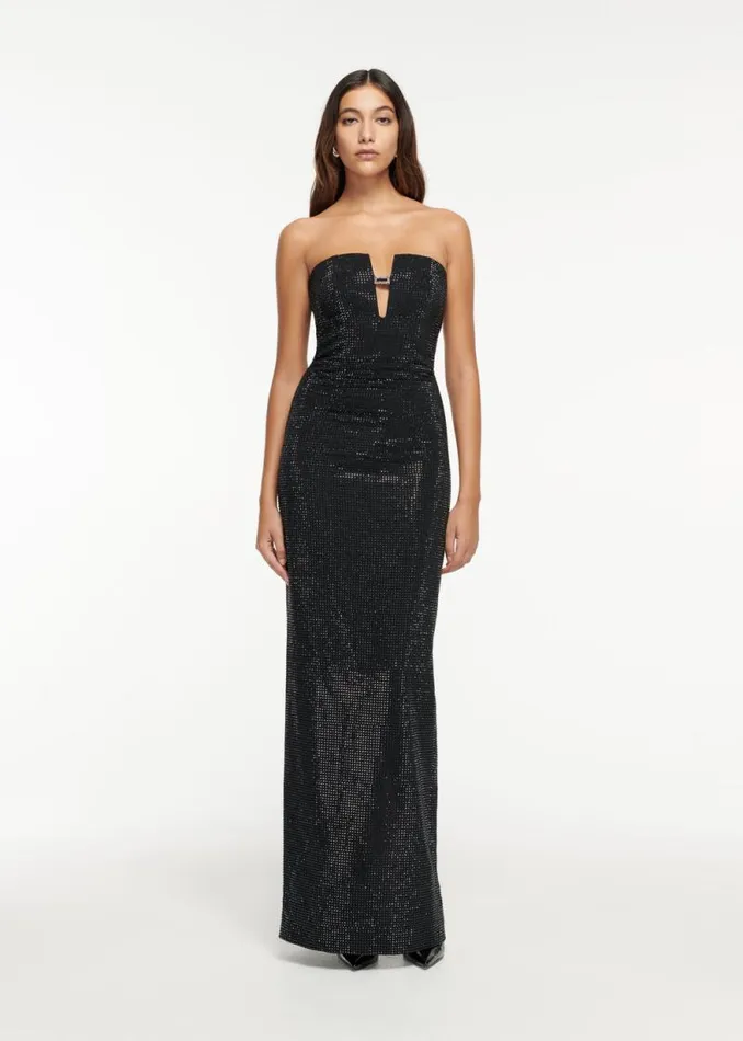 Women Dresses Roland Mouret Strapless Diamante Gown