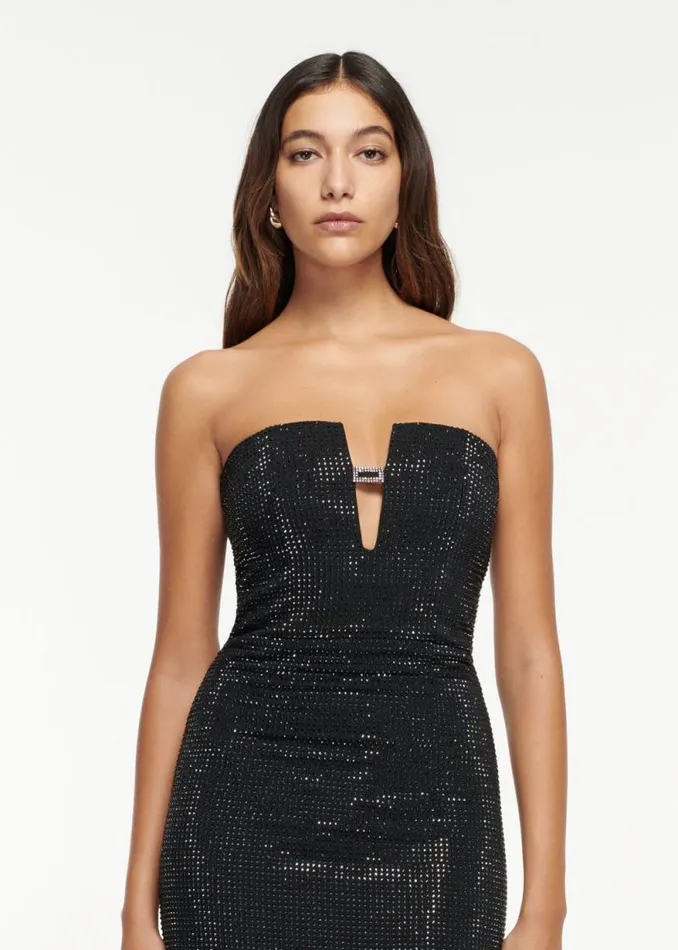 Women Dresses Roland Mouret Strapless Diamante Gown
