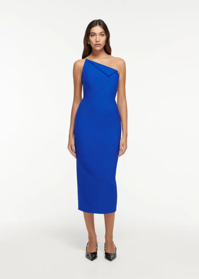 Women Dresses Roland Mouret Strapless Origami Midi Dress