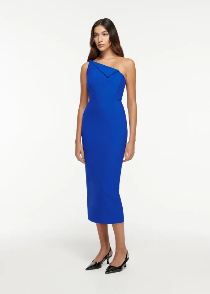 Women Dresses Roland Mouret Strapless Origami Midi Dress