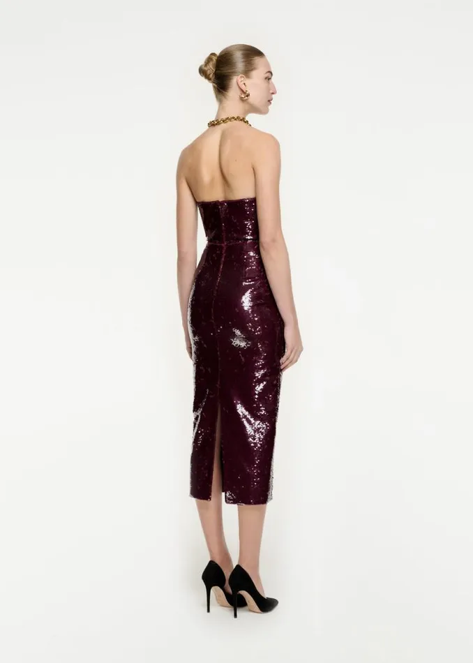 Women Dresses Roland Mouret Strapless Sequin Midi Dress