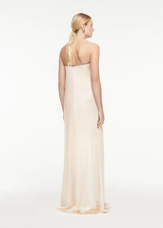 Women Dresses Roland Mouret Strapless Silk Satin Gown