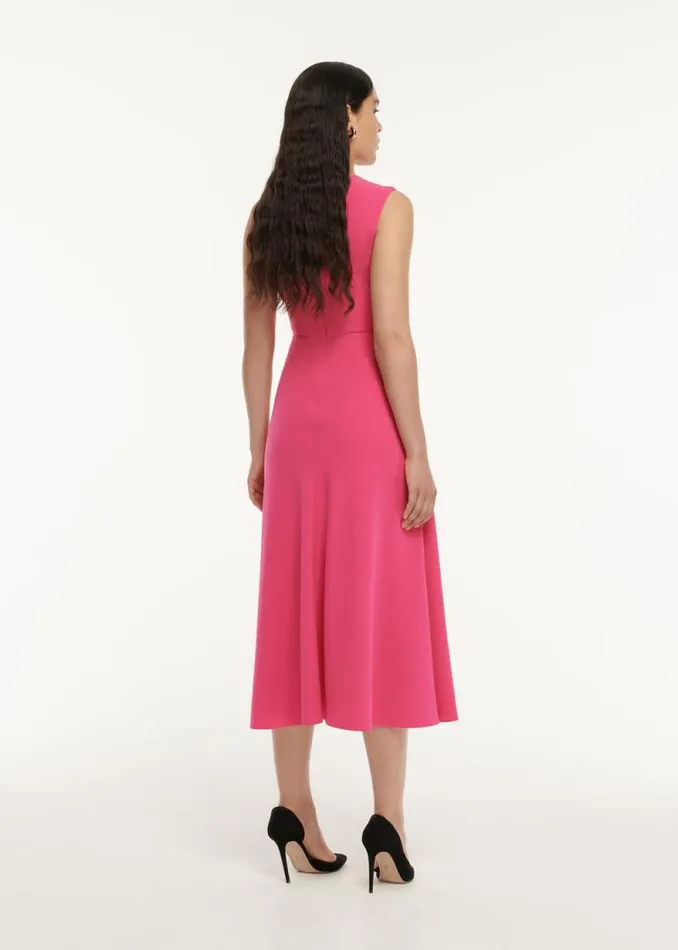 Women Dresses Roland Mouret Stretch Cady Drape Detail Midi Dress