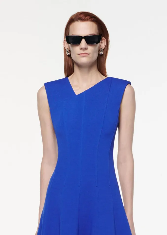 Women Dresses Roland Mouret Stretch Wool Silk Midi Dress