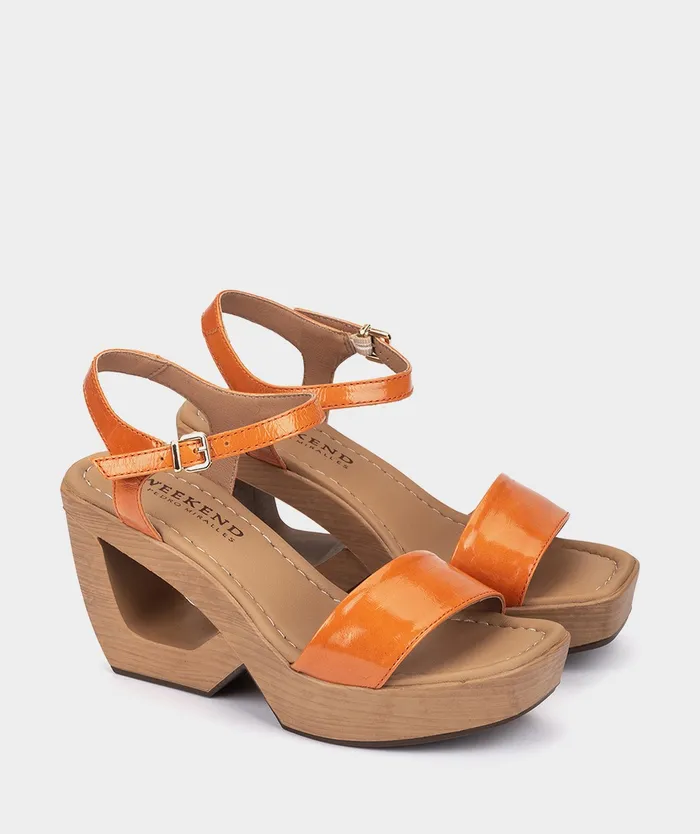 Women Edna Orange 8211 Heeled Sandals Pedro Miralles