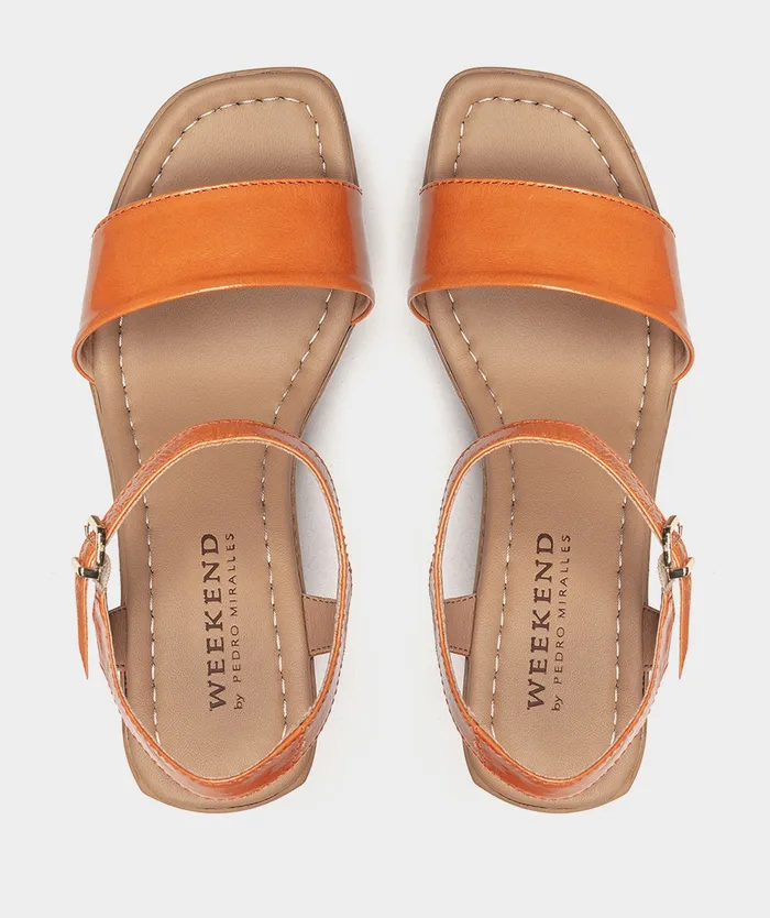 Women Edna Orange 8211 Heeled Sandals Pedro Miralles
