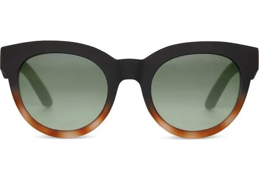 Women Florentin Matte Black glass Bottle Green TOMS Sunglasses