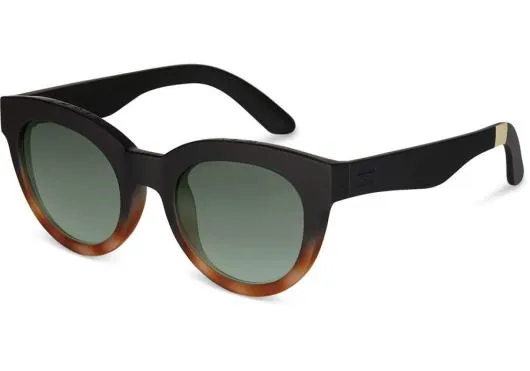 Women Florentin Matte Black glass Bottle Green TOMS Sunglasses